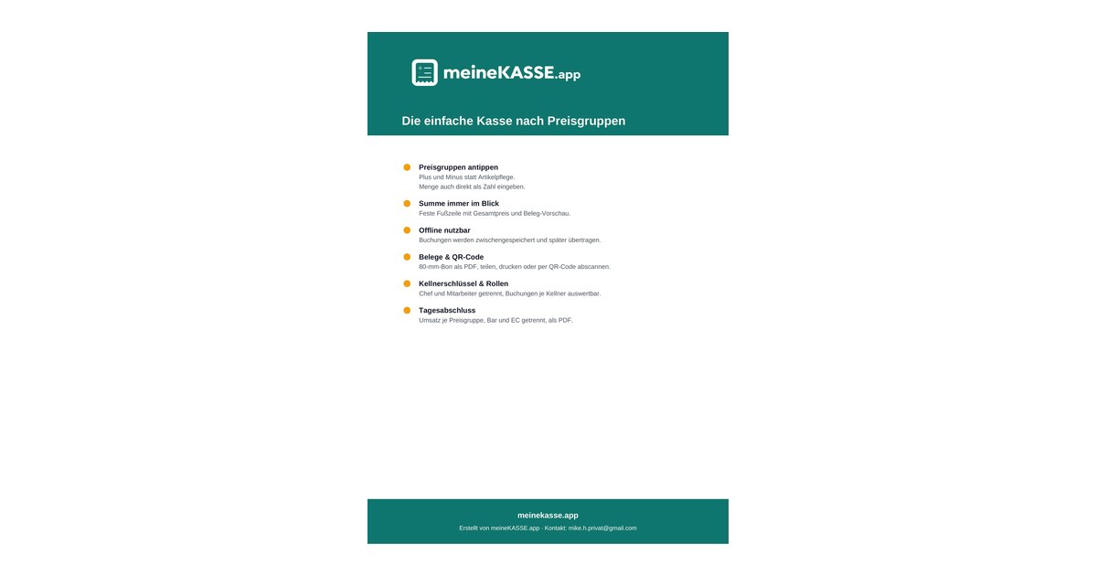 Vorschau: „Die einfache Kasse nach Preisgruppen“ – Link