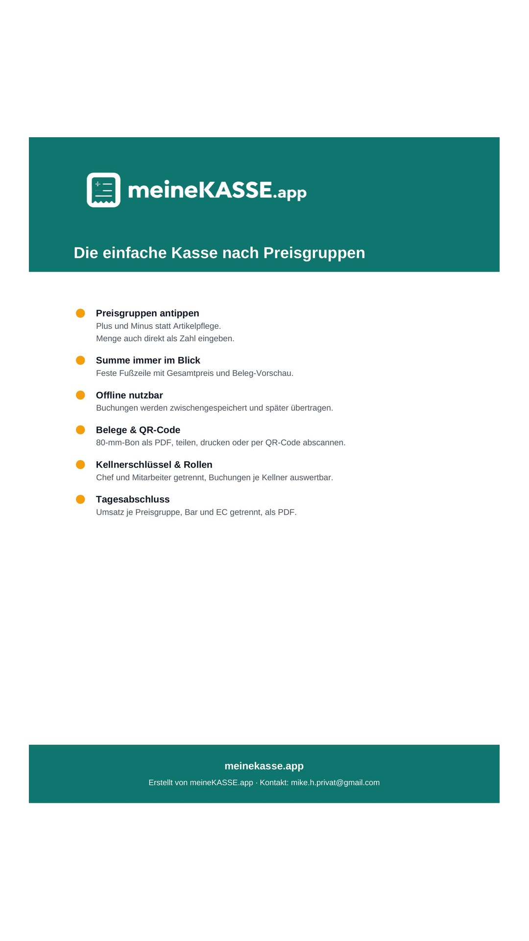 Vorschau: „Die einfache Kasse nach Preisgruppen“ – Story