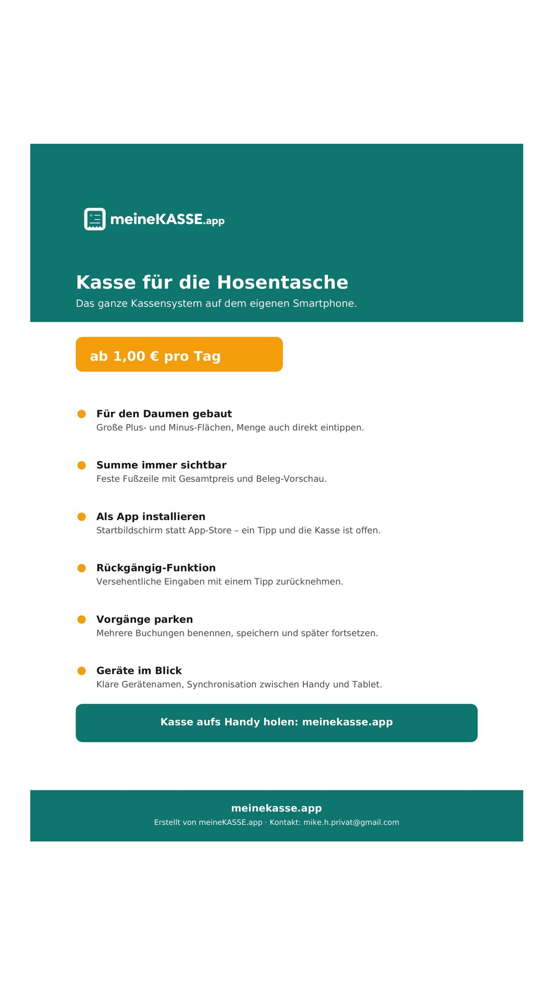 Vorschau: „Kasse für die Hosentasche“ – Story